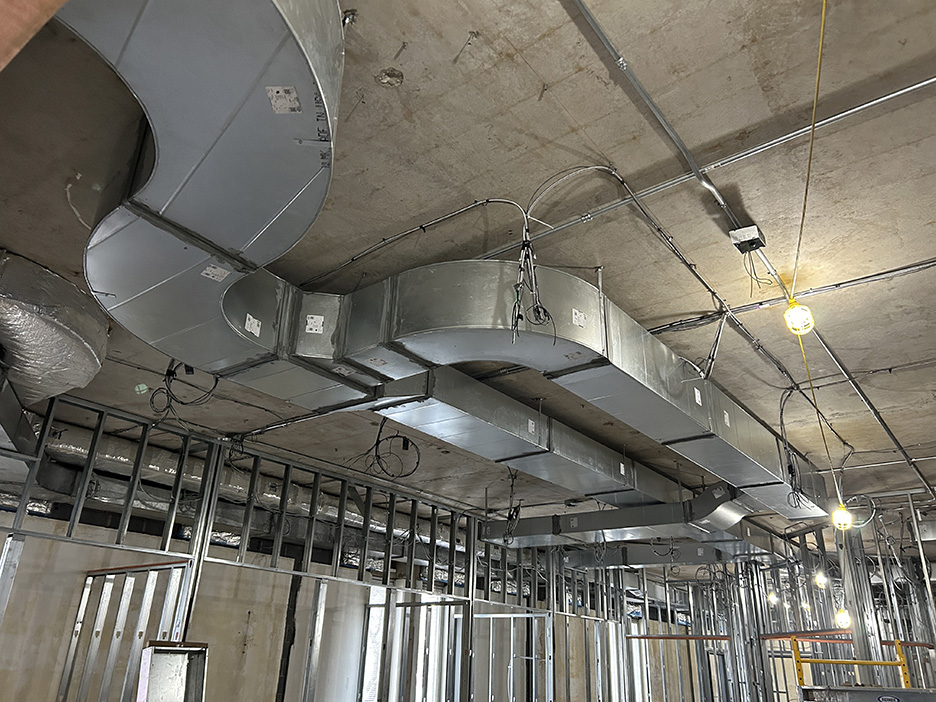 Air ducts for King's College Student Success Center